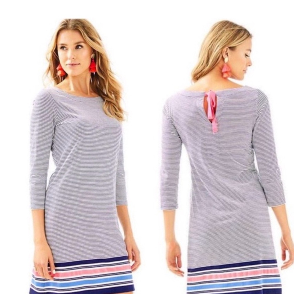 Lilly Pulitzer Noelle Striped Dress in Blue and Pink